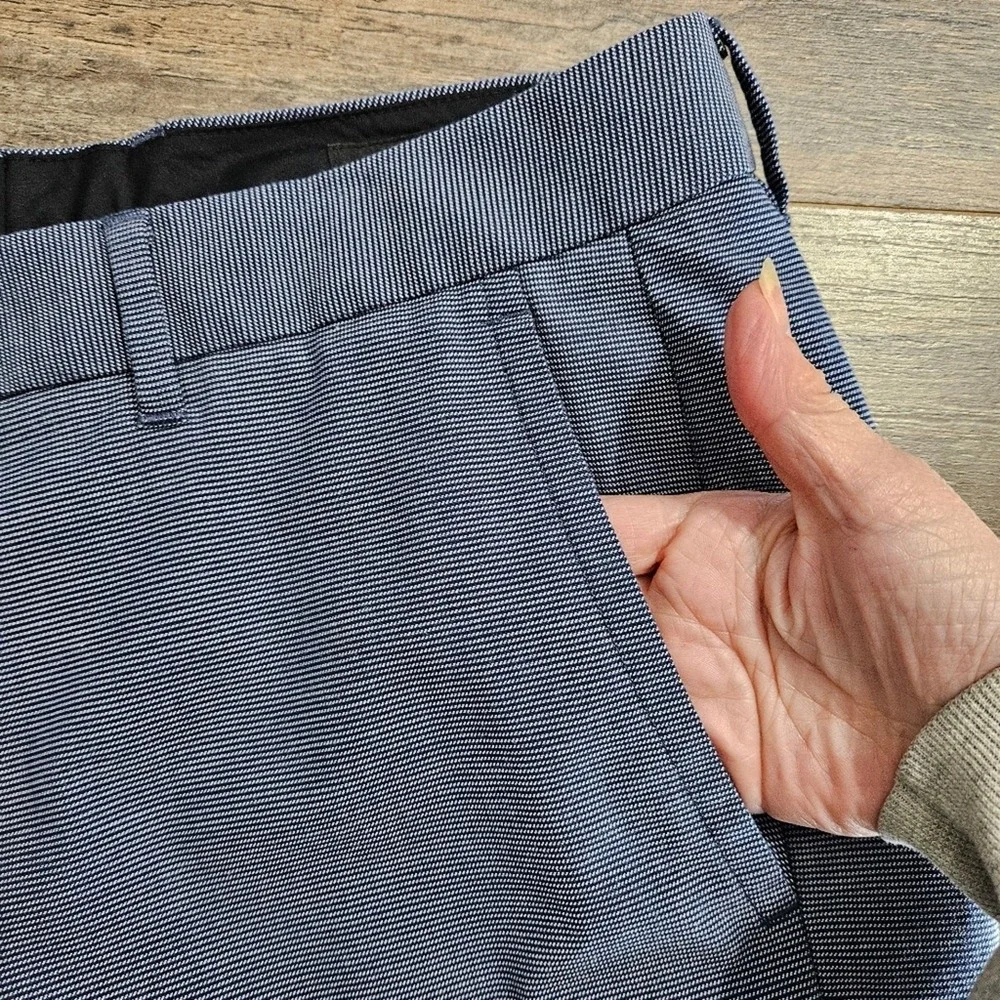 Bonobos Mens Daily Grind Wednesday Dress Pants Light Blue Micro Pattern‎ 35x29